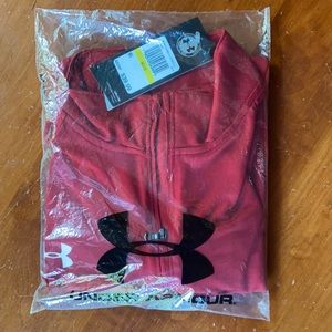 Red quarter zip under armour